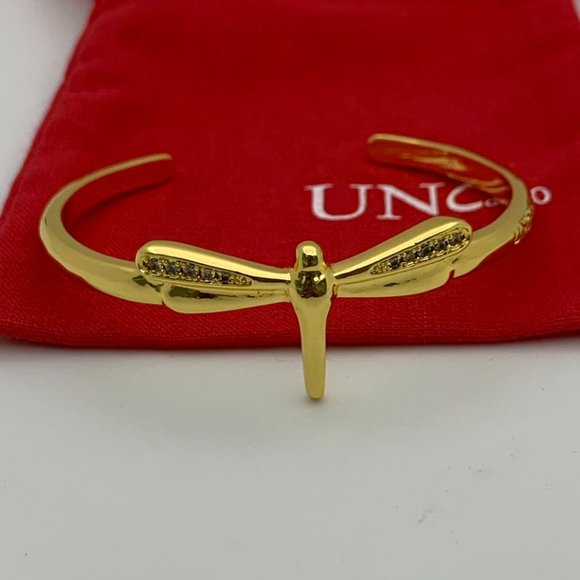 NEW Uno de 50 FORTUNE TOPAZ Gold Plated Cuff Bracelet Adjustable - Picture 3 of 11